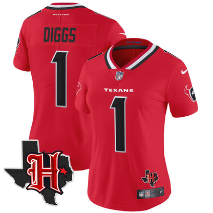 Women's Houston Texans 2024 Texas Patch Vapor Limited Jersey V5 - All Stitched