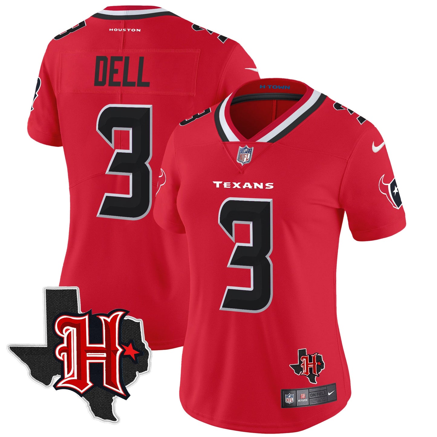 Women's Houston Texans 2024 Texas Patch Vapor Limited Jersey V5 - All Stitched