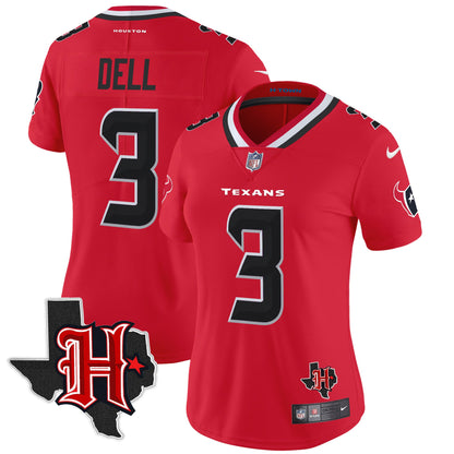 Women's Houston Texans 2024 Texas Patch Vapor Limited Jersey V5 - All Stitched