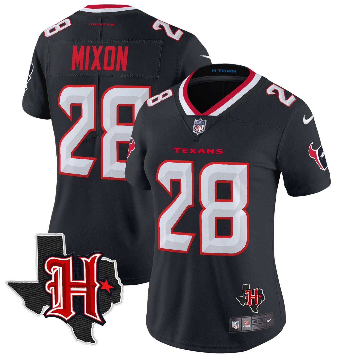 Women's Houston Texans 2024 Texas Patch Vapor Limited Jersey V5 - All Stitched