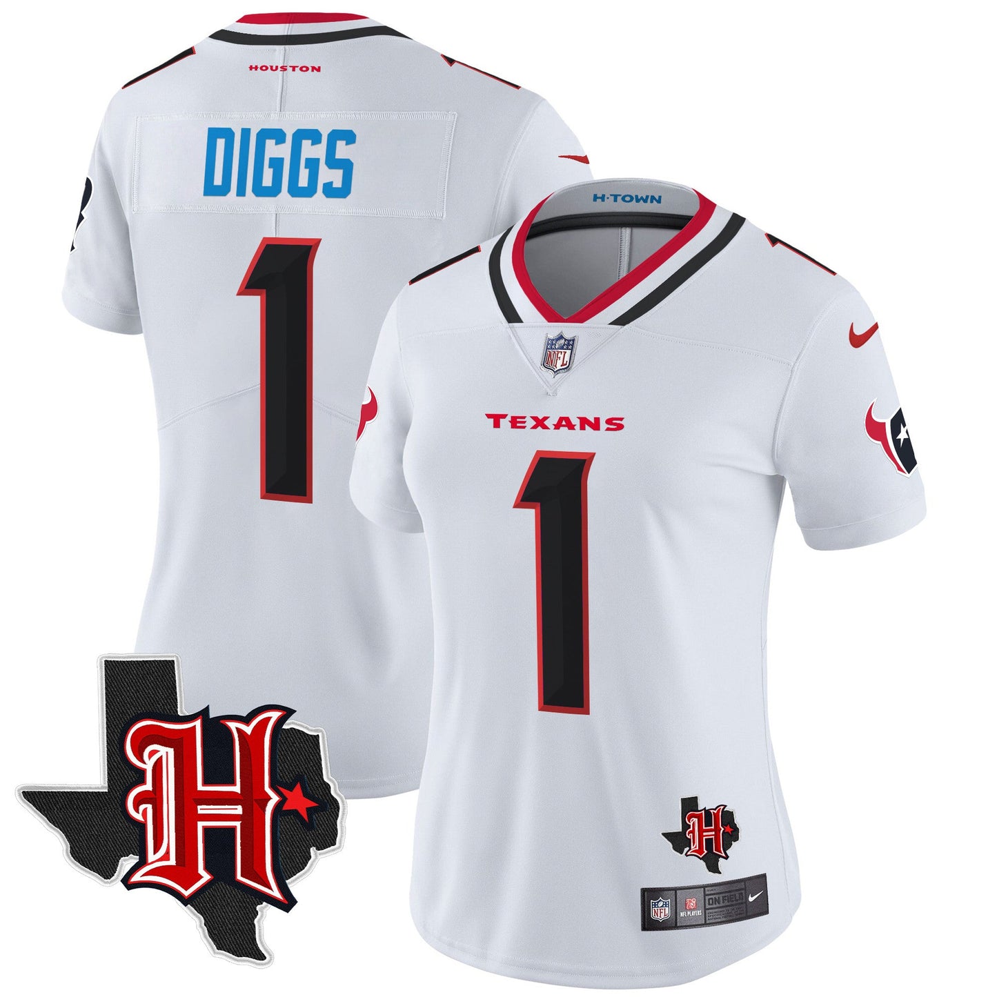 Women's Houston Texans 2024 Texas Patch Vapor Limited Jersey V5 - All Stitched