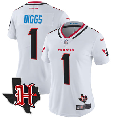 Women's Houston Texans 2024 Texas Patch Vapor Limited Jersey V5 - All Stitched
