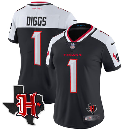 Women's Houston Texans 2024 Texas Patch Vapor Limited Jersey V5 - All Stitched