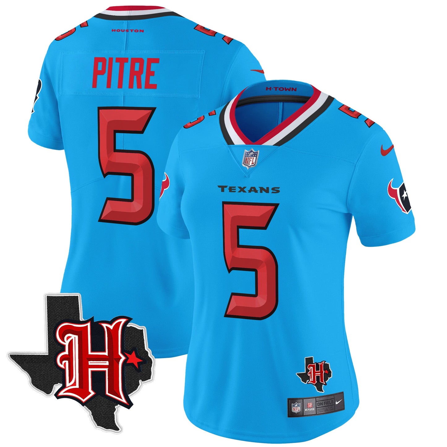 Women's Houston Texans 2024 Texas Patch Vapor Limited Jersey V5 - All Stitched