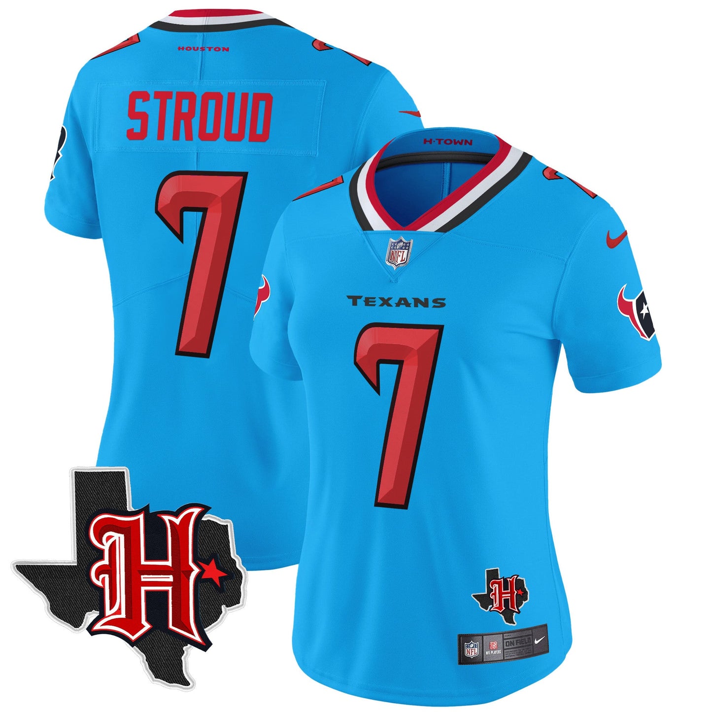Women's Houston Texans 2024 Texas Patch Vapor Limited Jersey V5 - All Stitched