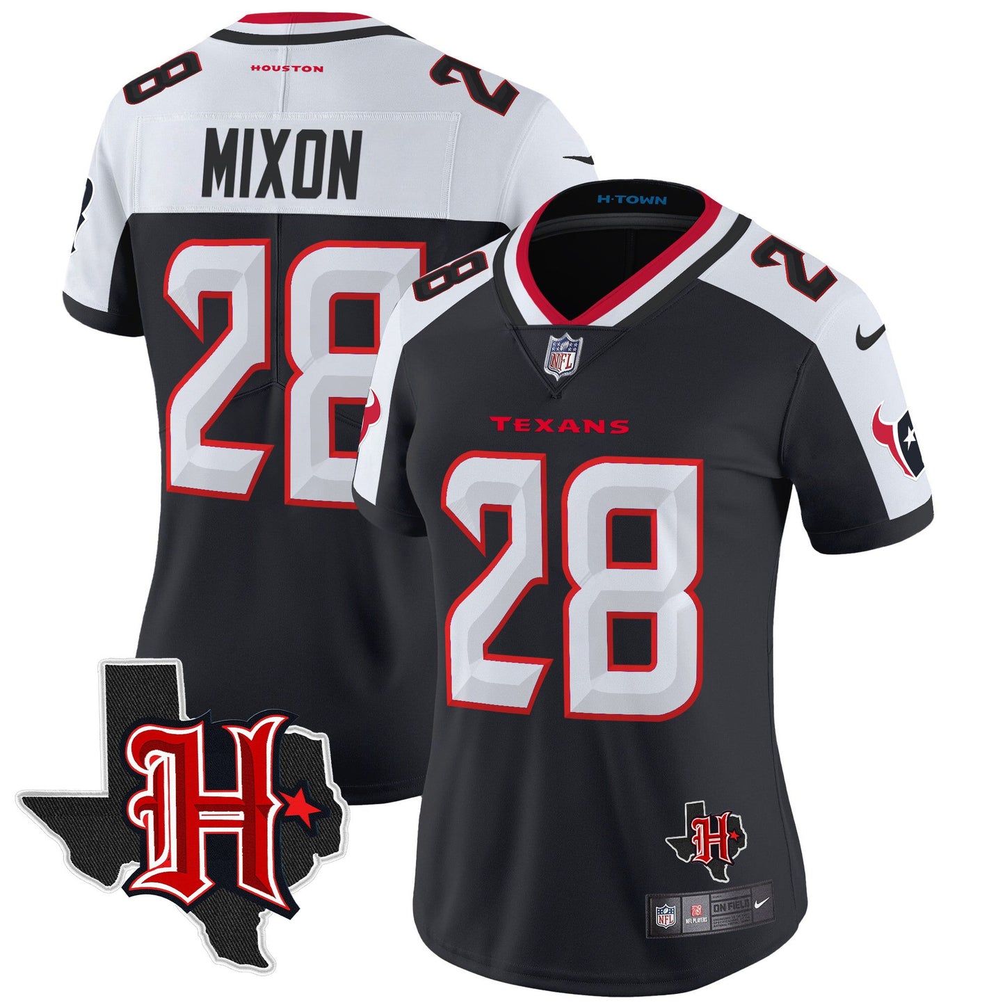 Women's Houston Texans 2024 Texas Patch Vapor Limited Jersey V5 - All Stitched
