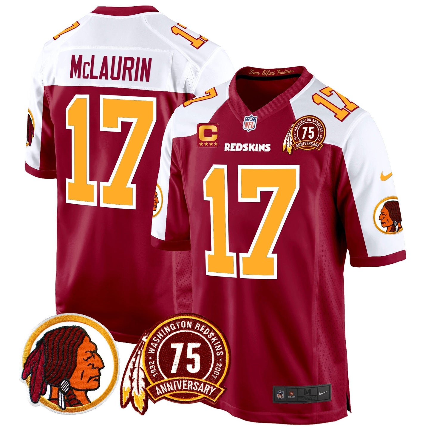 WR 75th Patch Throwback Game Jersey - All Stitched