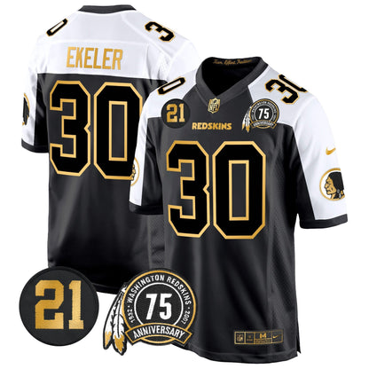 WR 75th & Sean Taylor Patch Gold Game Jersey - All Stitched