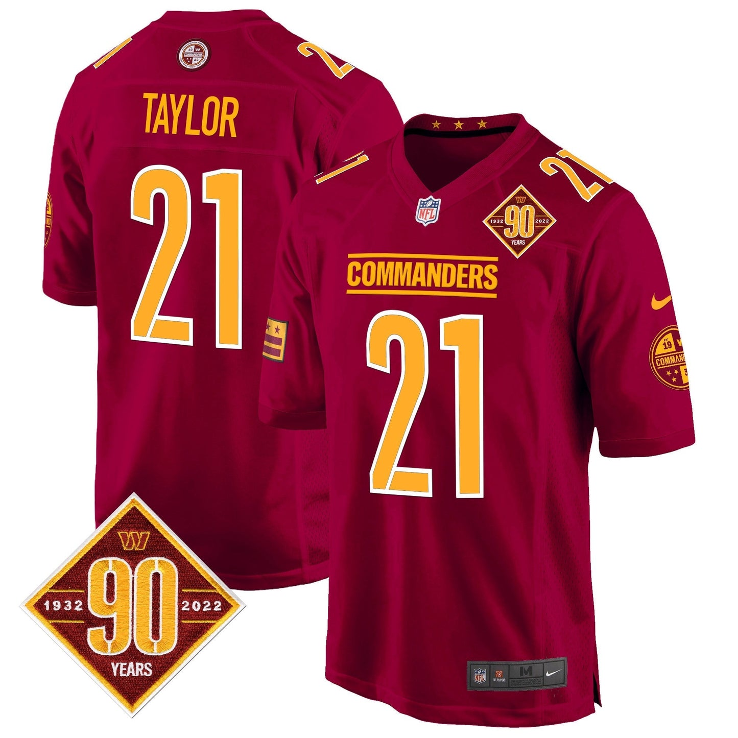 WAS 90th Anniversary Patch Game Jersey - All Stitched