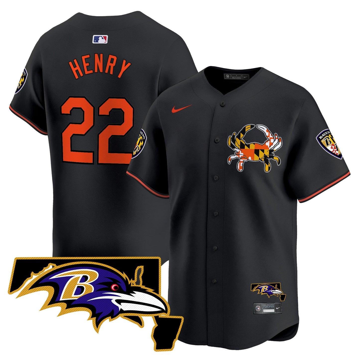 Baltimore Ravens 2024 Vapor Premier Baseball Jersey - All Stitched