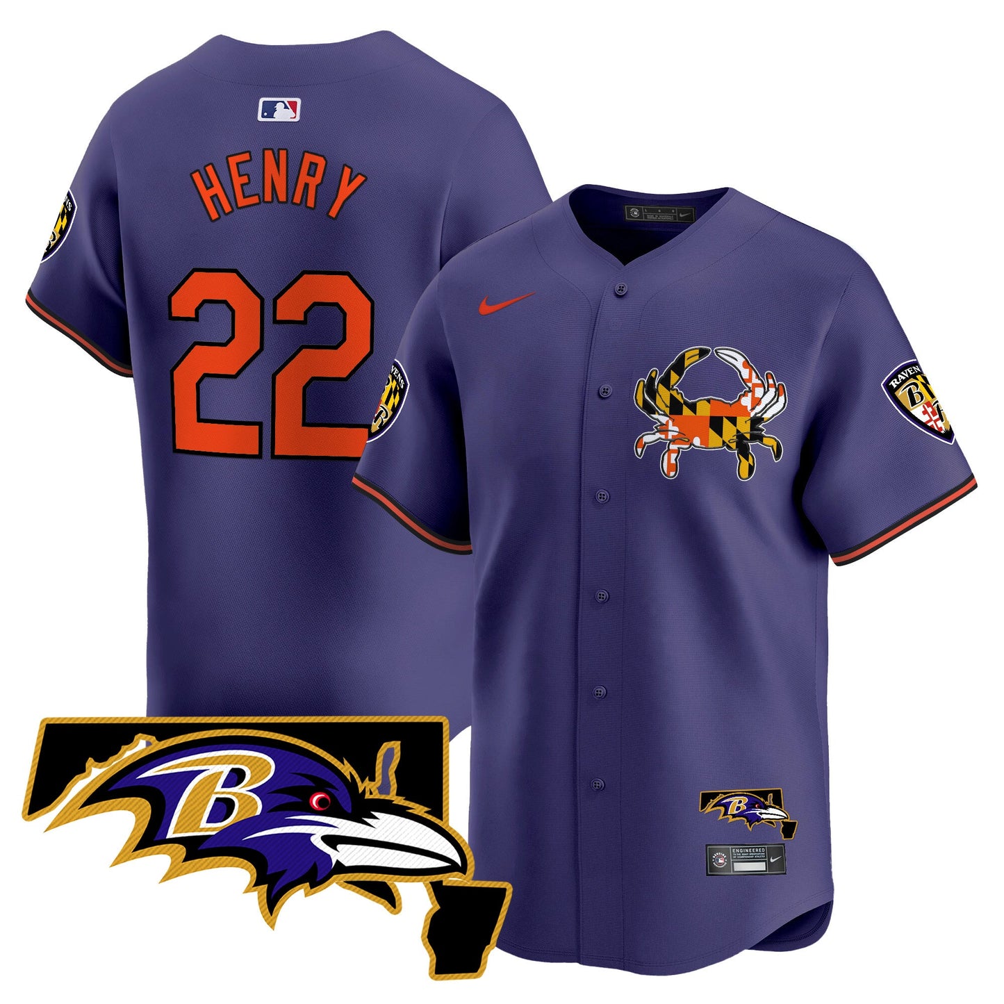 Baltimore Ravens 2024 Vapor Premier Baseball Jersey - All Stitched