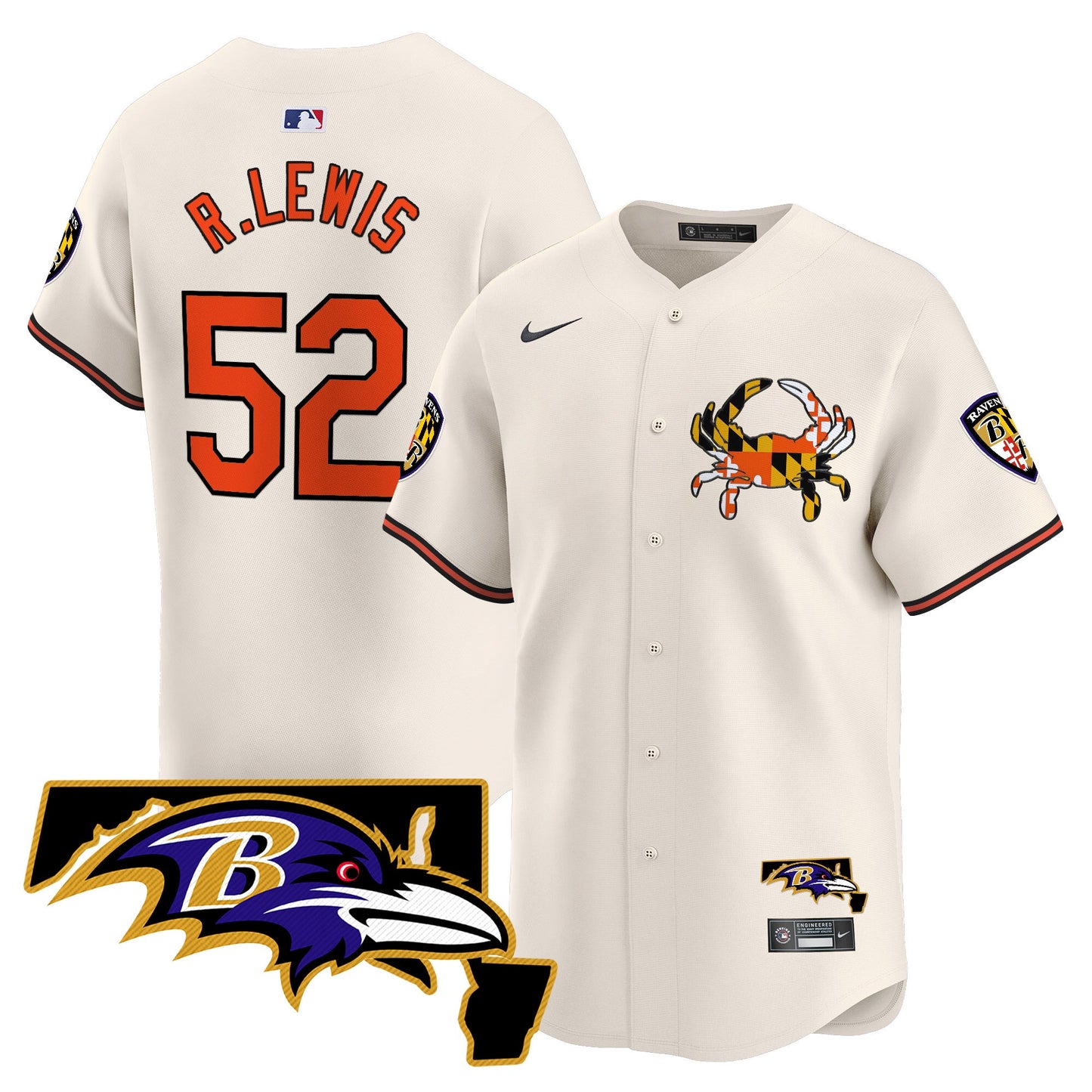 Baltimore Ravens 2024 Vapor Premier Baseball Jersey - All Stitched