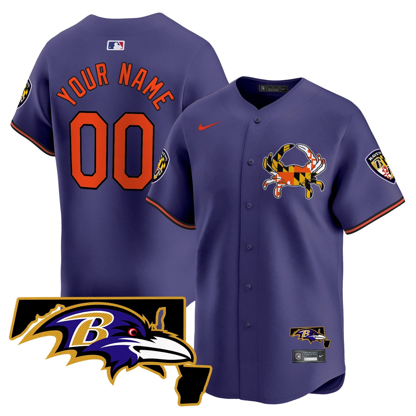 Baltimore Ravens 2024 Vapor Premier Baseball Custom Jersey - All Stitched