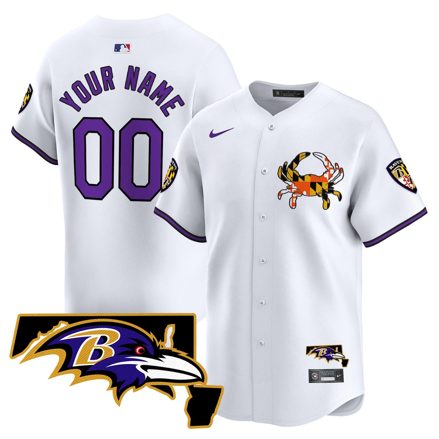 Baltimore Ravens 2024 Vapor Premier Baseball Custom Jersey V2 - All Stitched