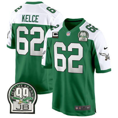 Eagles Jerome Brown Patch Kelly Green Alternate Game Jersey - All Stitched