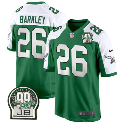 Eagles Jerome Brown Patch Kelly Green Alternate Game Jersey - All Stitched