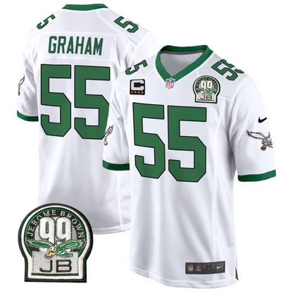 Eagles Jerome Brown Patch Kelly Green Alternate Game Jersey - All Stitched