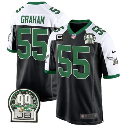 Eagles Jerome Brown Patch Kelly Green Alternate Game Jersey - All Stitched