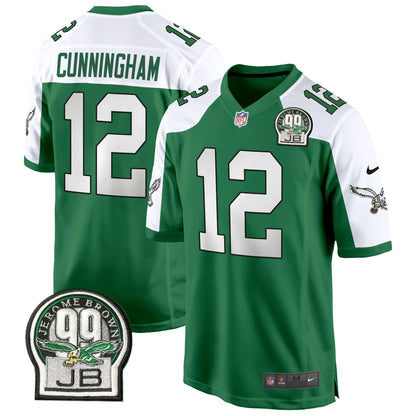 Eagles Jerome Brown Patch Kelly Green Alternate Game Jersey - All Stitched