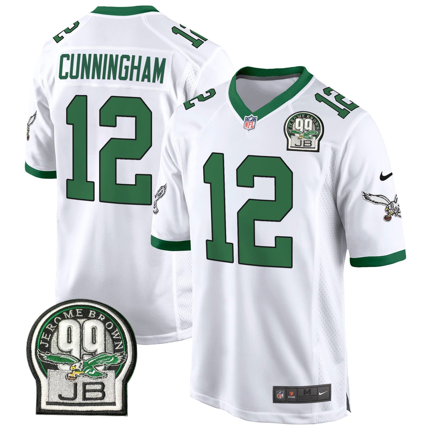 Eagles Jerome Brown Patch Kelly Green Alternate Game Jersey - All Stitched