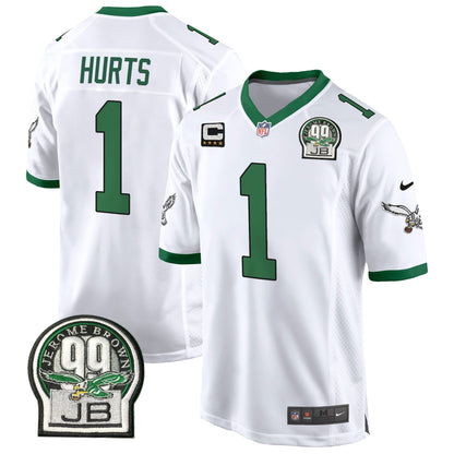 Eagles Jerome Brown Patch Kelly Green Alternate Game Jersey - All Stitched