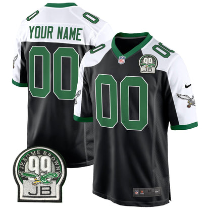 Eagles Jerome Brown Patch Kelly Green Alternate Game Custom Jersey - All Stitched