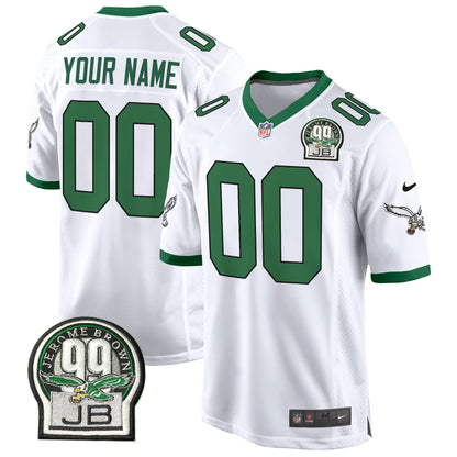 Eagles Jerome Brown Patch Kelly Green Alternate Game Custom Jersey - All Stitched