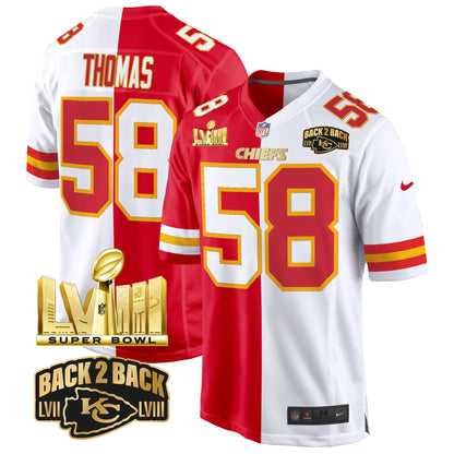 Chiefs Super Bowl LVIII & Back 2 Back Gold Game Jersey - All Stitched