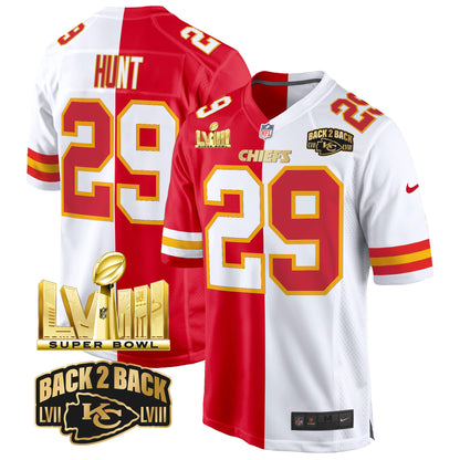 Chiefs Super Bowl LVIII & Back 2 Back Gold Game Jersey - All Stitched