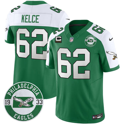 Philadelphia Eagles 2024 Throwback Vapor Limited Jersey - Est. 1933 Patch - All Stitched