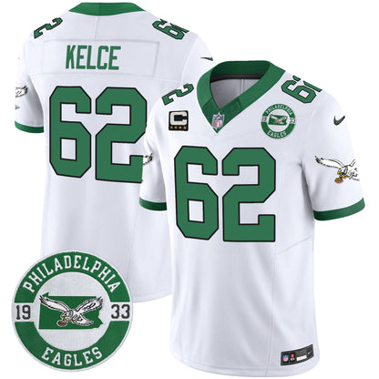 Philadelphia Eagles 2024 Throwback Vapor Limited Jersey - Est. 1933 Patch - All Stitched