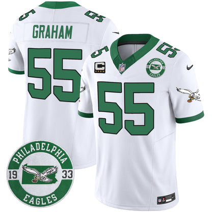 Philadelphia Eagles 2024 Throwback Vapor Limited Jersey - Est. 1933 Patch - All Stitched