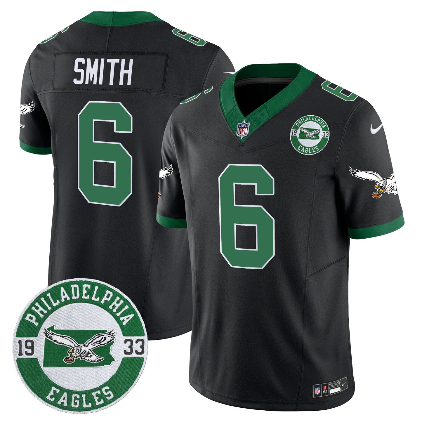 Philadelphia Eagles 2024 Throwback Vapor Limited Jersey - Est. 1933 Patch - All Stitched
