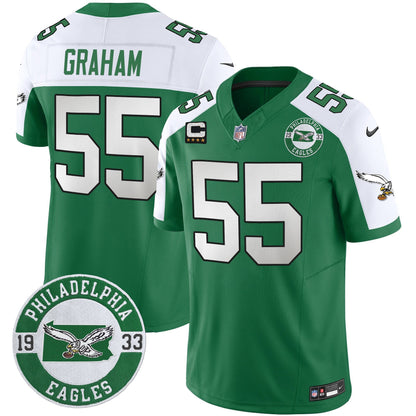 Philadelphia Eagles 2024 Throwback Vapor Limited Jersey - Est. 1933 Patch - All Stitched