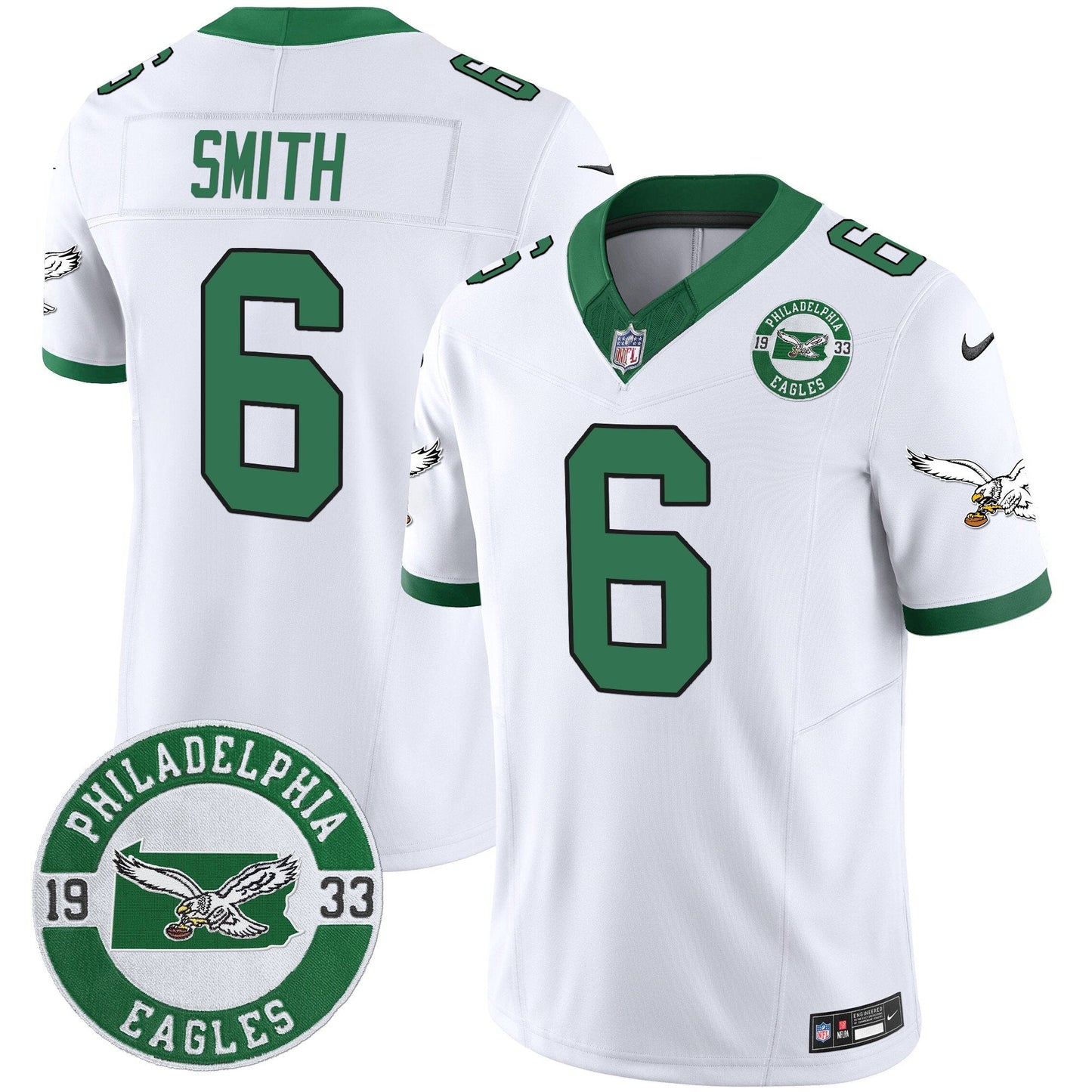 Philadelphia Eagles 2024 Throwback Vapor Limited Jersey - Est. 1933 Patch - All Stitched
