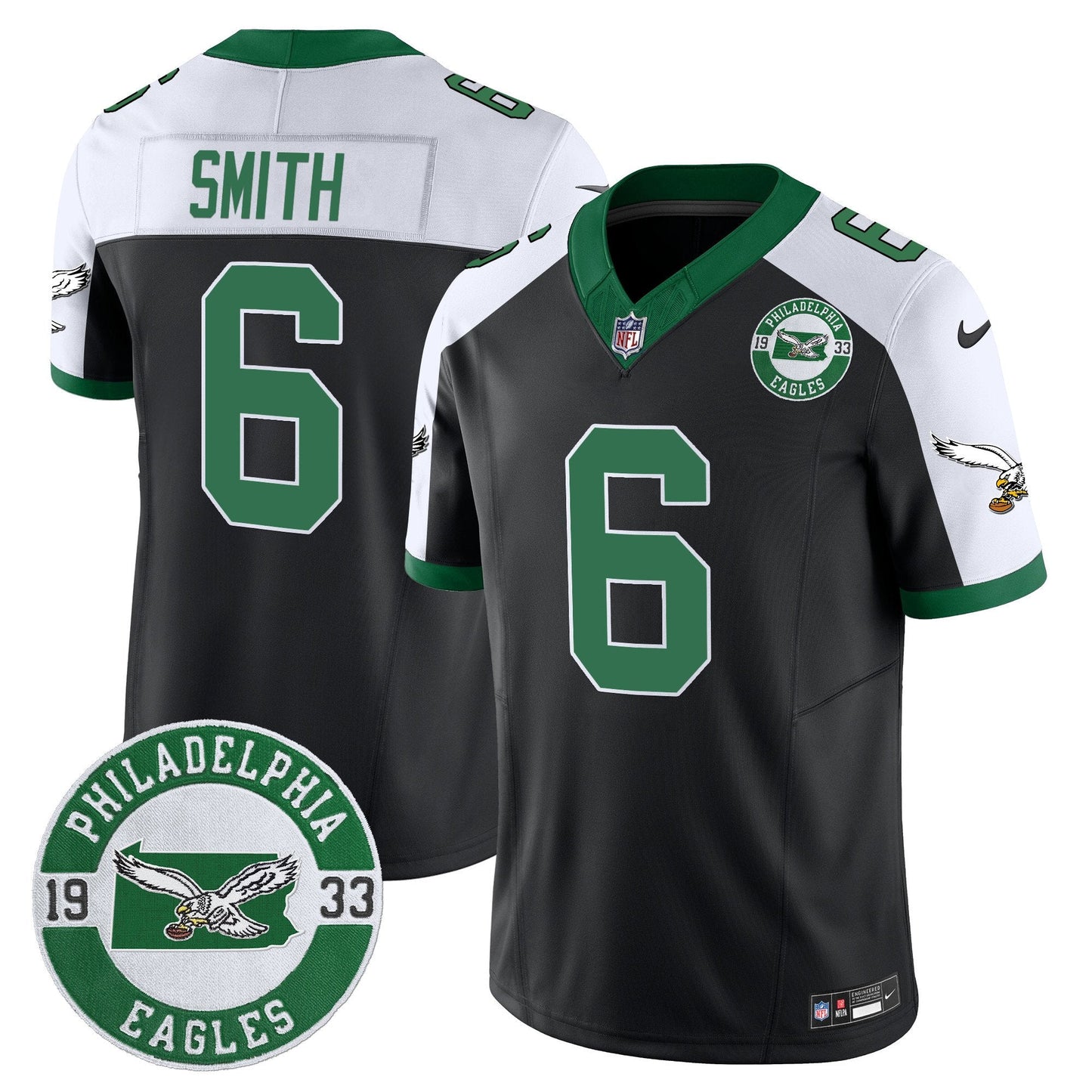 Philadelphia Eagles 2024 Throwback Vapor Limited Jersey - Est. 1933 Patch - All Stitched