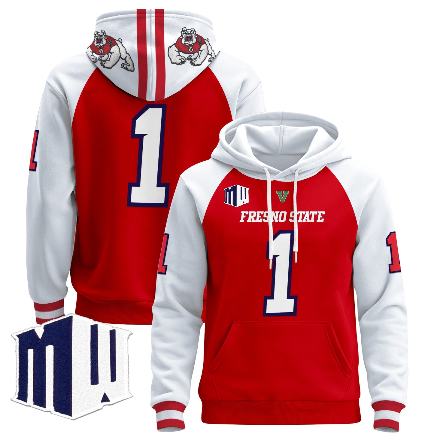 Men's Fresno State Bulldogs 2024 Pullover Hoodie - All Stitched