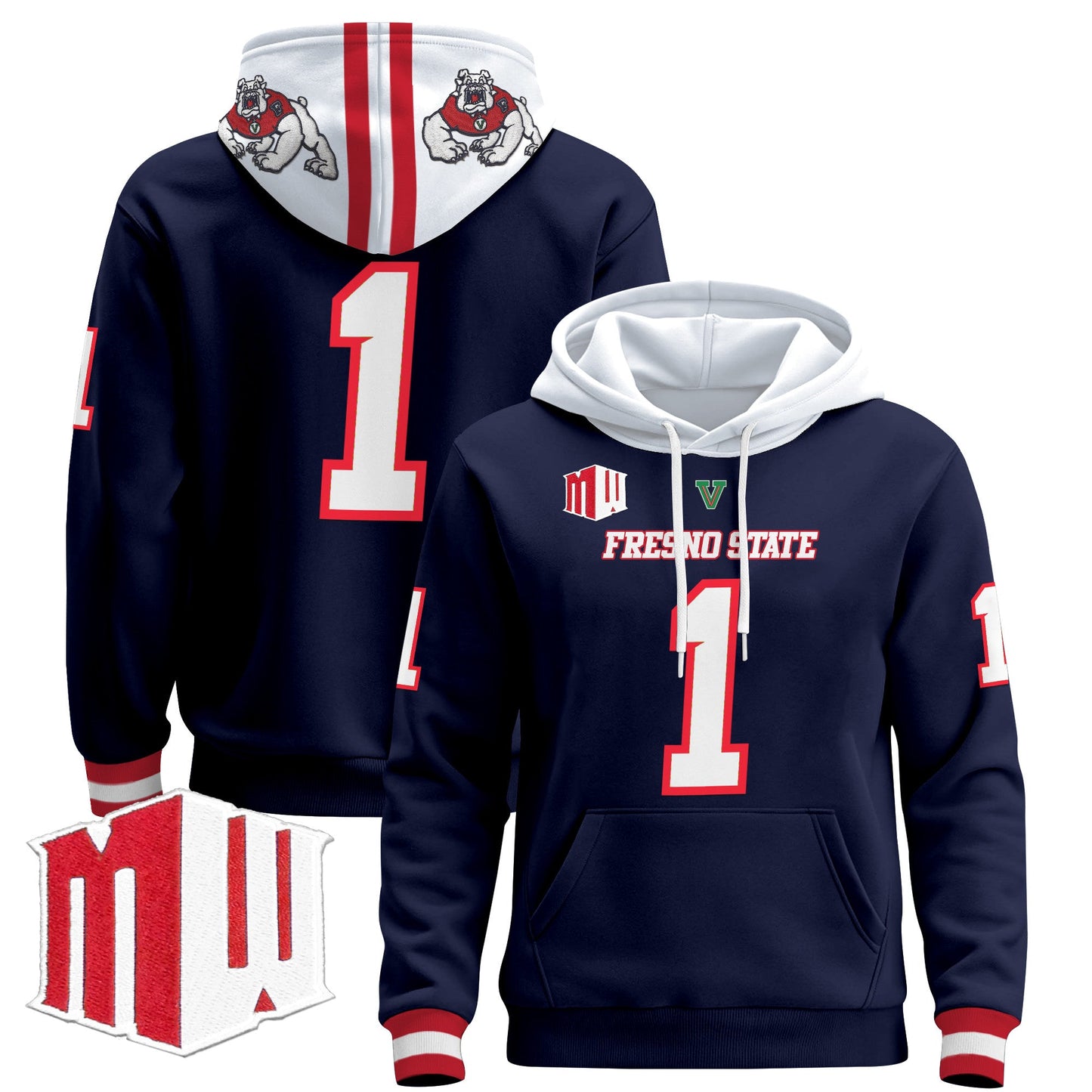 Men's Fresno State Bulldogs 2024 Pullover Hoodie - All Stitched