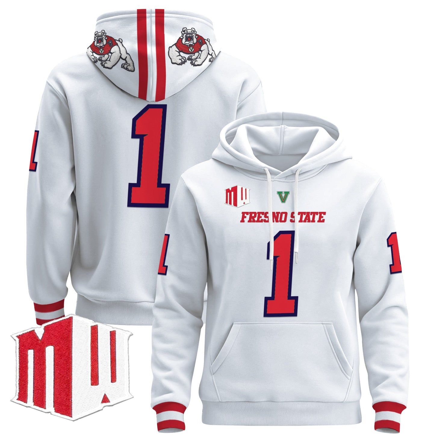 Men's Fresno State Bulldogs 2024 Pullover Hoodie - All Stitched