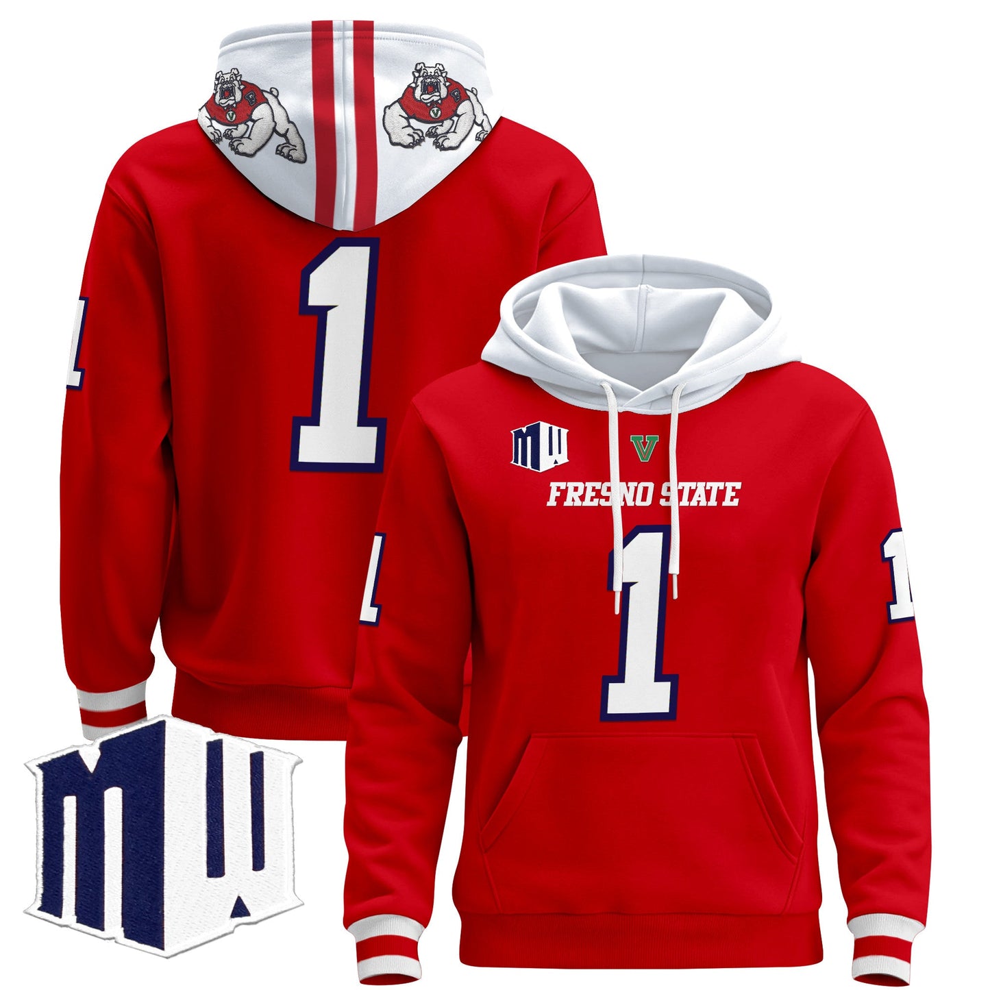 Men's Fresno State Bulldogs 2024 Pullover Hoodie - All Stitched