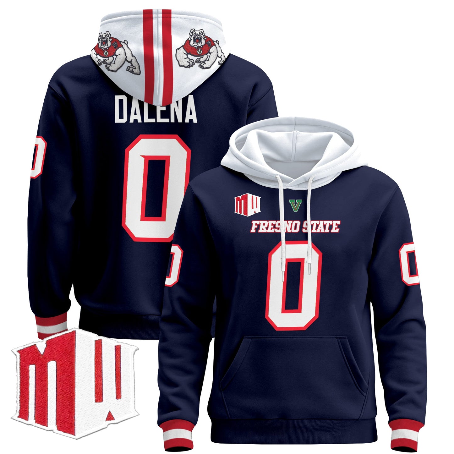 Men's Fresno State Bulldogs 2024 Pullover Hoodie - All Stitched