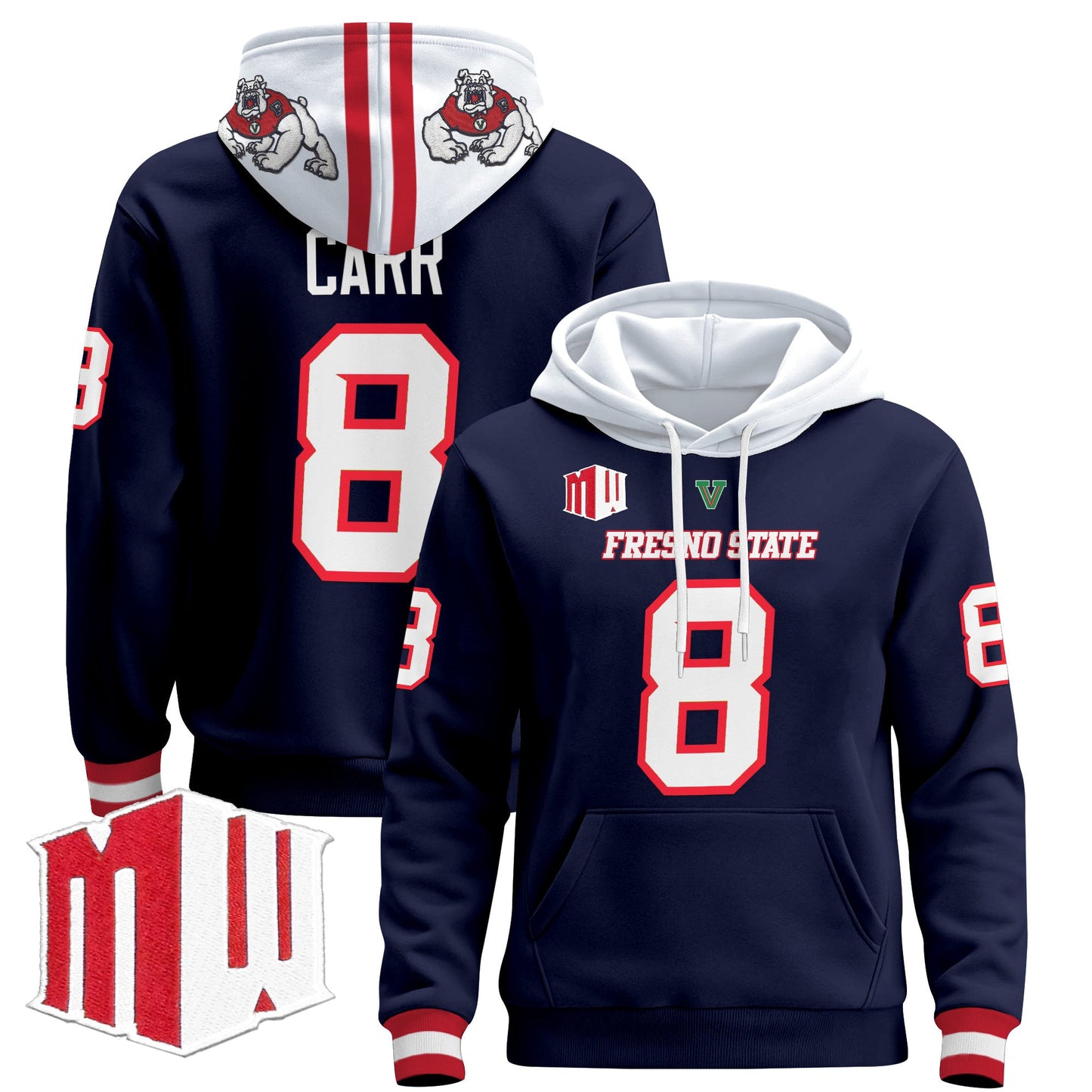 Men's Fresno State Bulldogs 2024 Pullover Hoodie - All Stitched