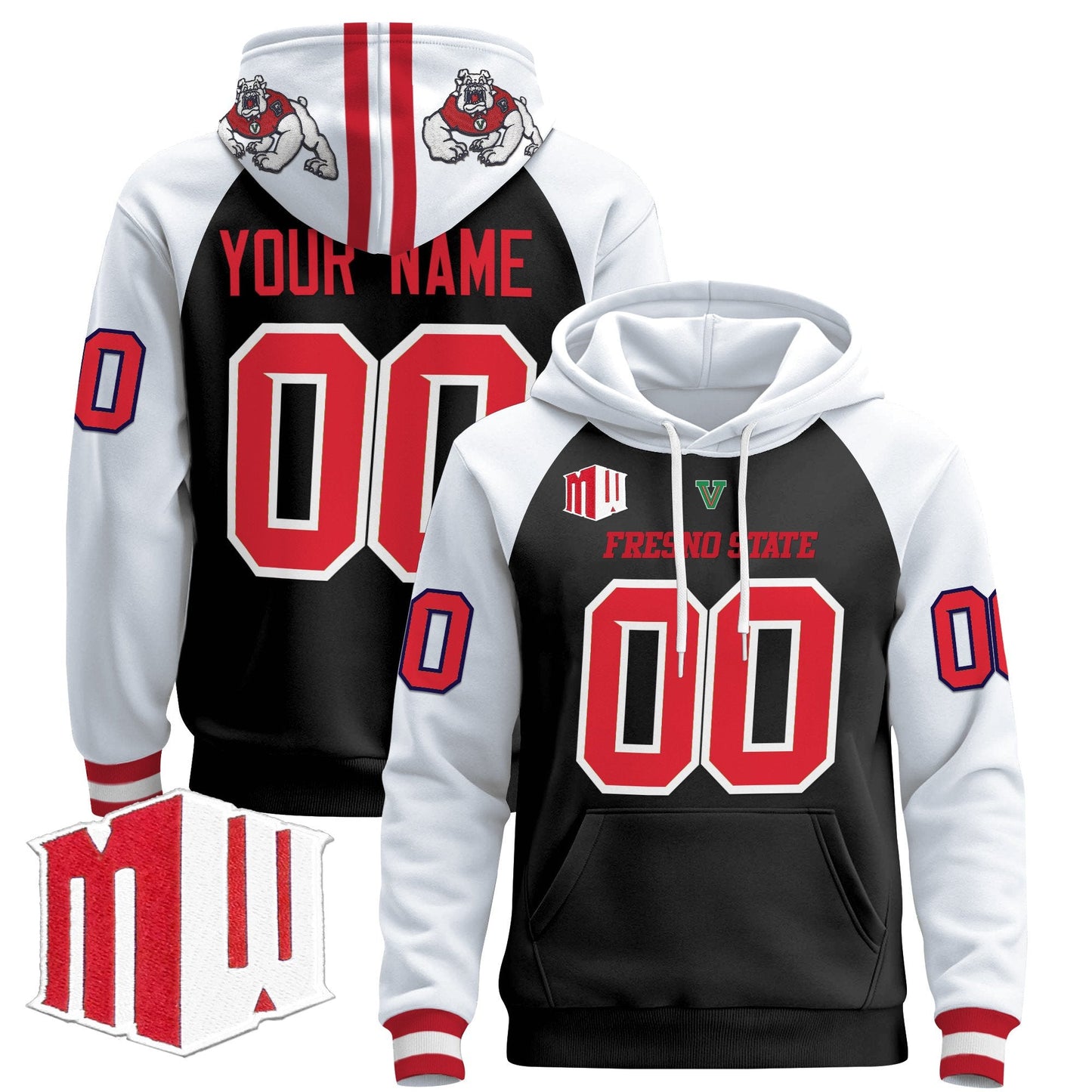 Fresno State Bulldogs 2024 Custom Pullover Hoodie - All Stitched