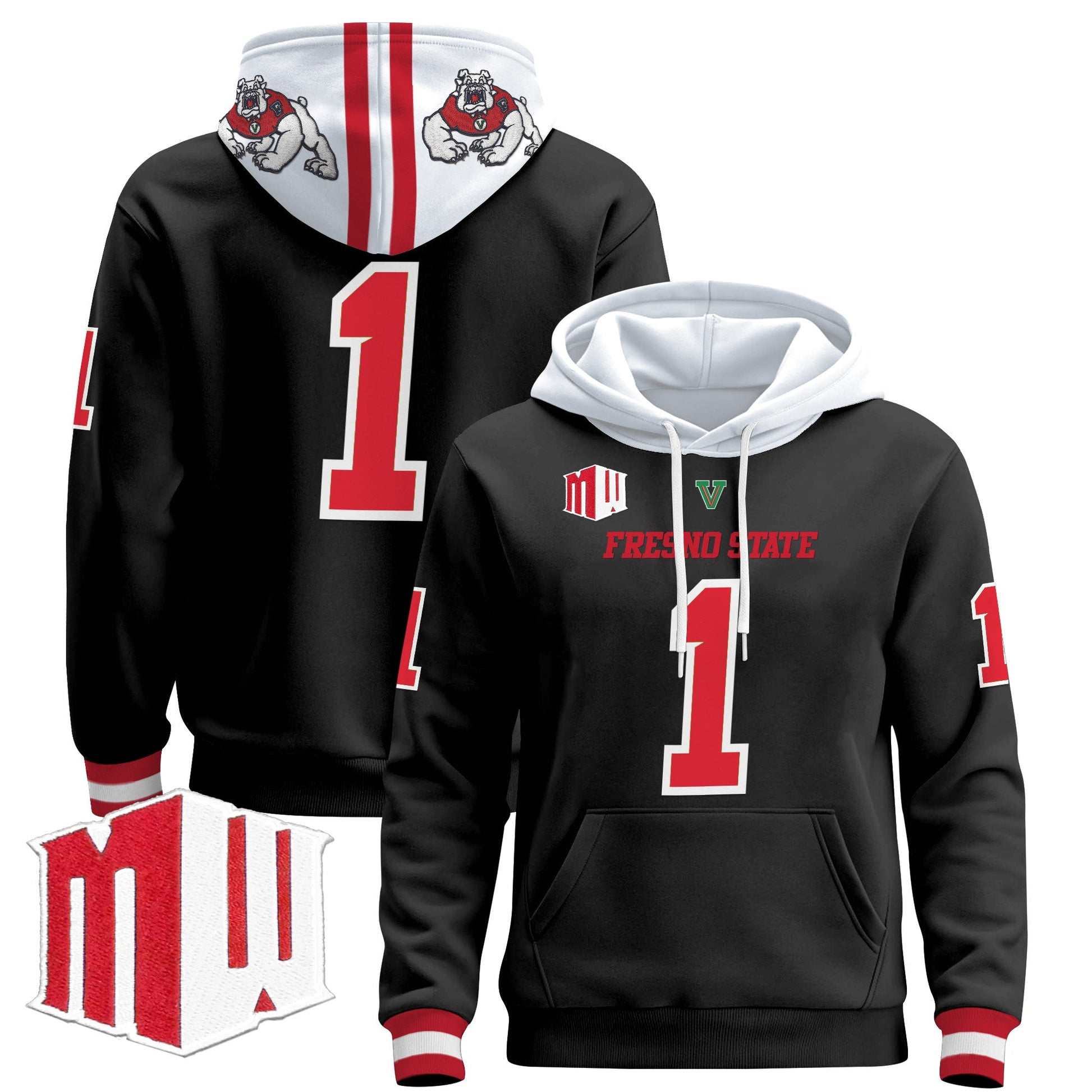 Men's Fresno State Bulldogs 2024 Pullover Hoodie - All Stitched