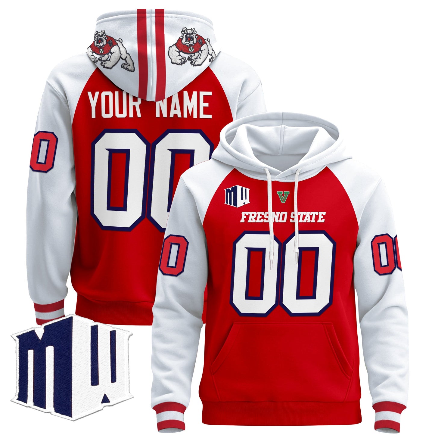Fresno State Bulldogs 2024 Custom Pullover Hoodie - All Stitched