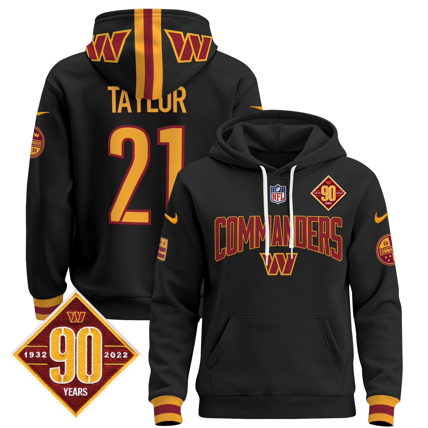 Washington Commanders 2024 Pullover Hoodie V2- All Stitched