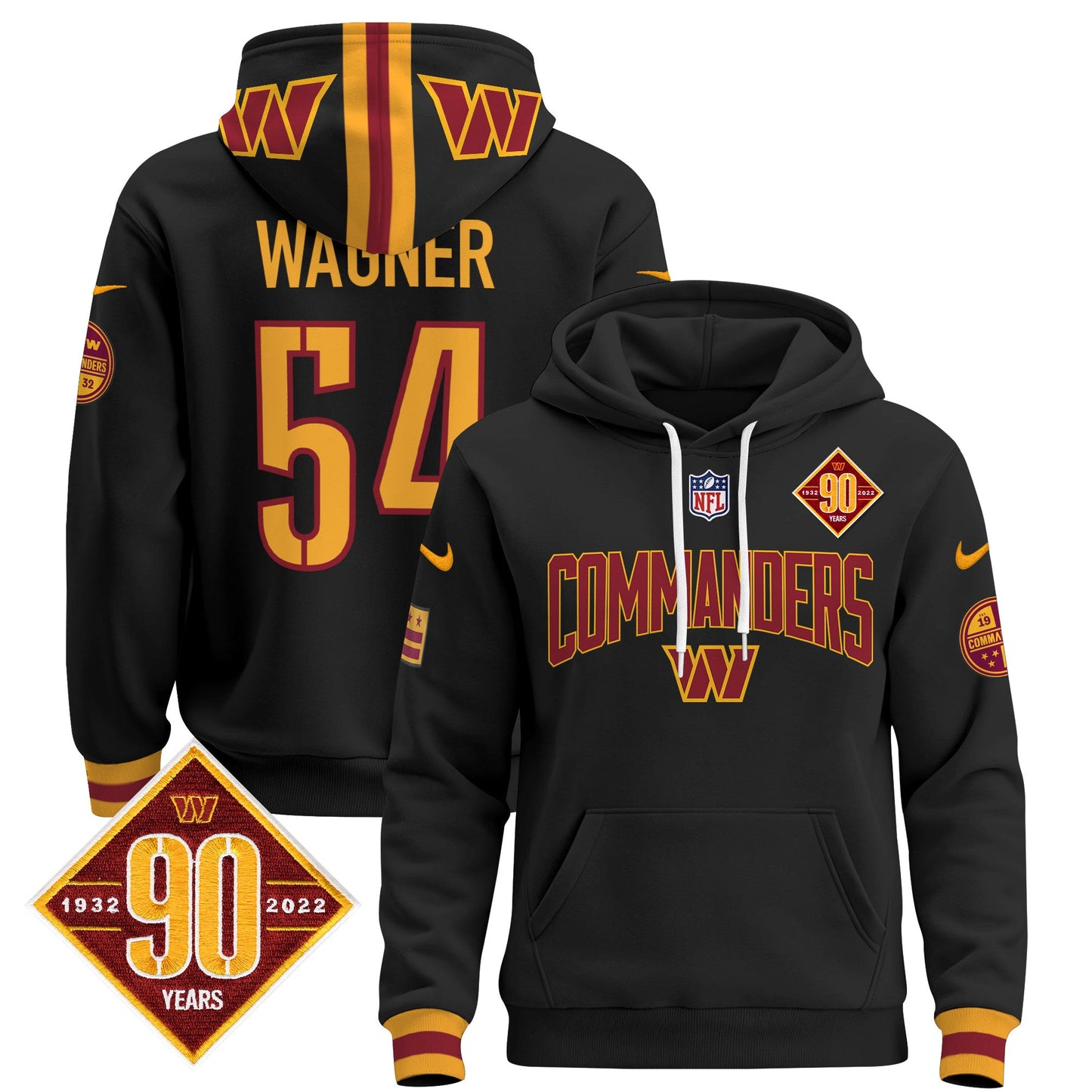Washington Commanders 2024 Pullover Hoodie V2- All Stitched