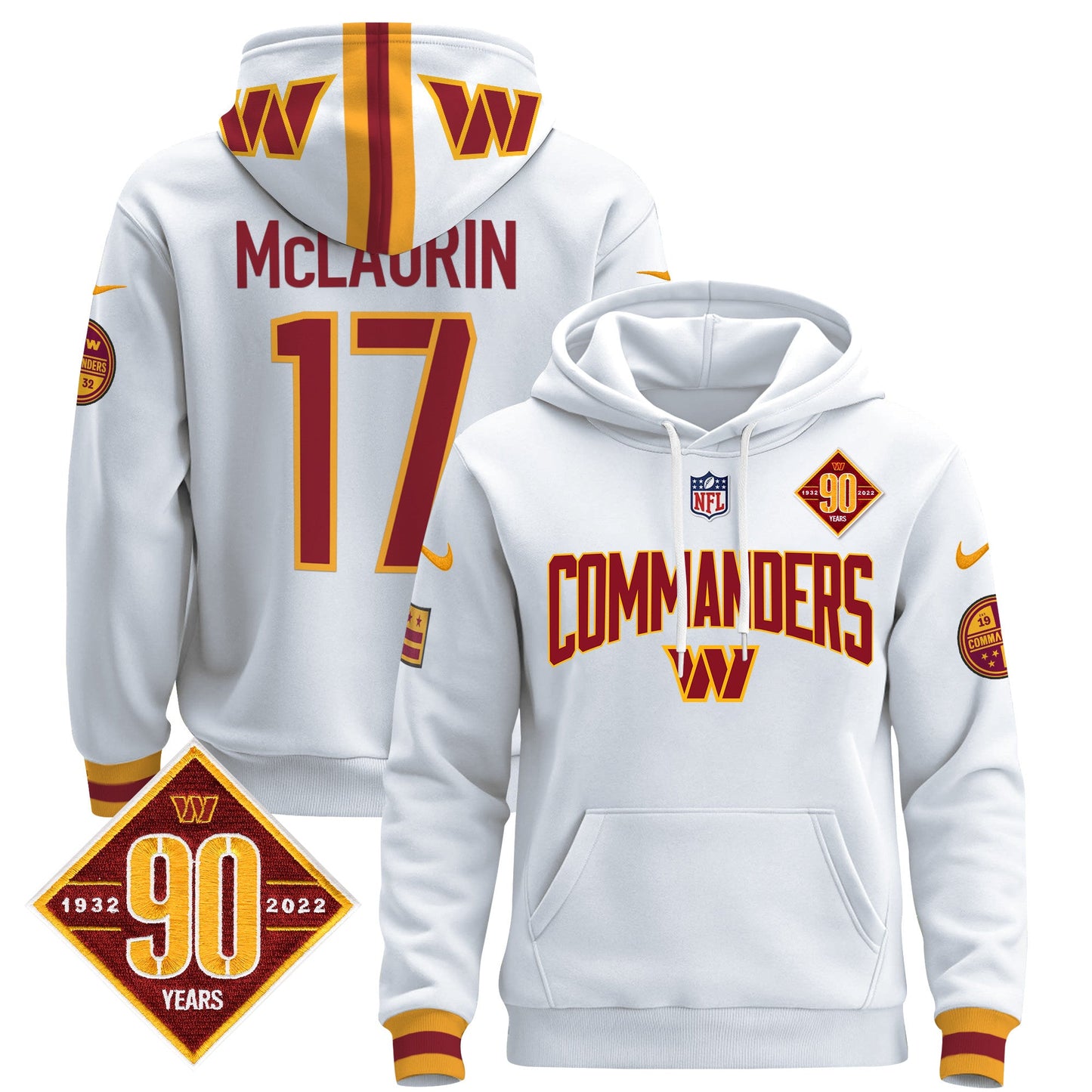 Washington Commanders 2024 Pullover Hoodie V2- All Stitched