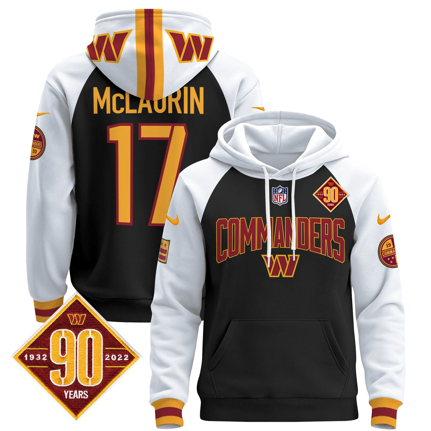 Washington Commanders 2024 Pullover Hoodie V2- All Stitched