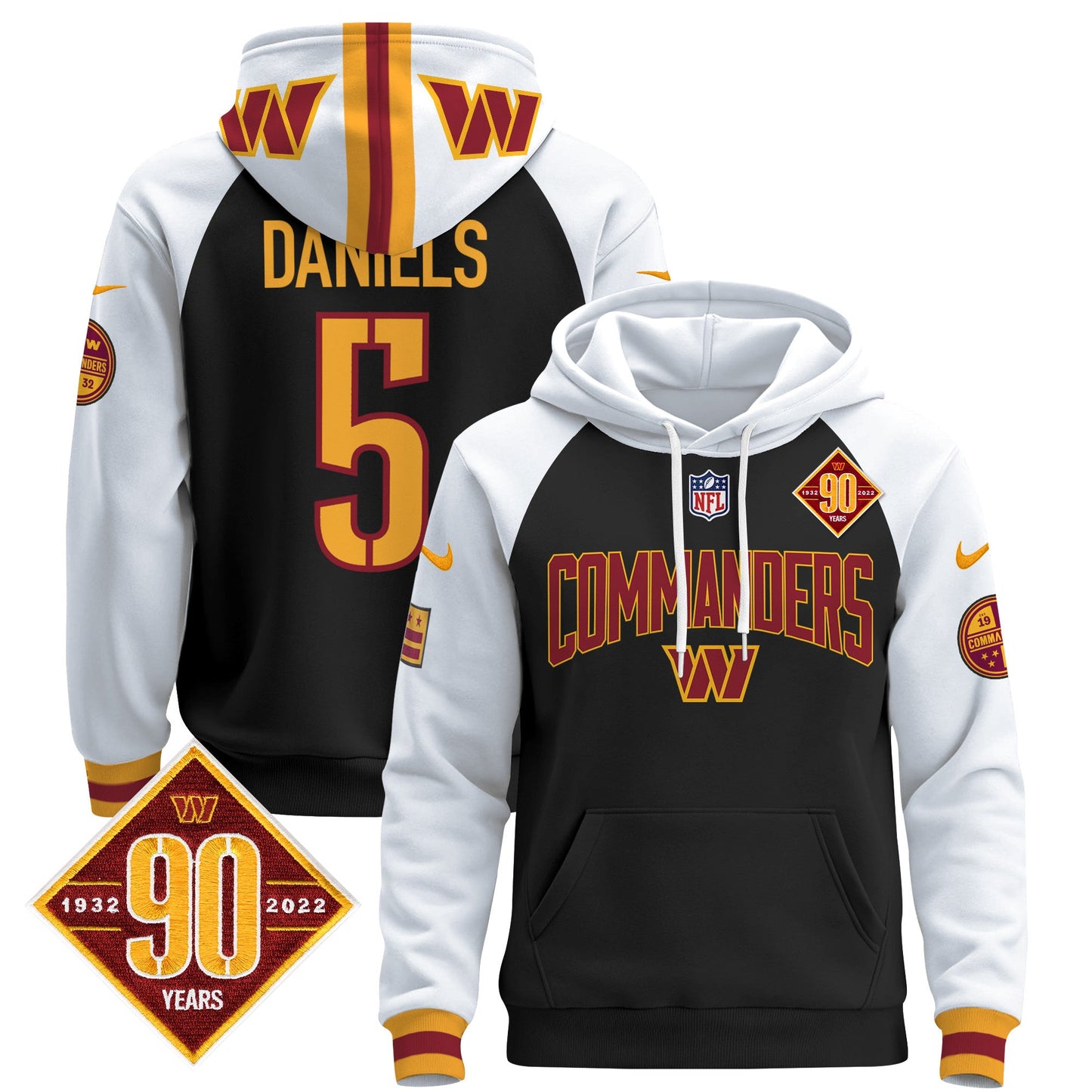 Washington Commanders 2024 Pullover Hoodie V2- All Stitched